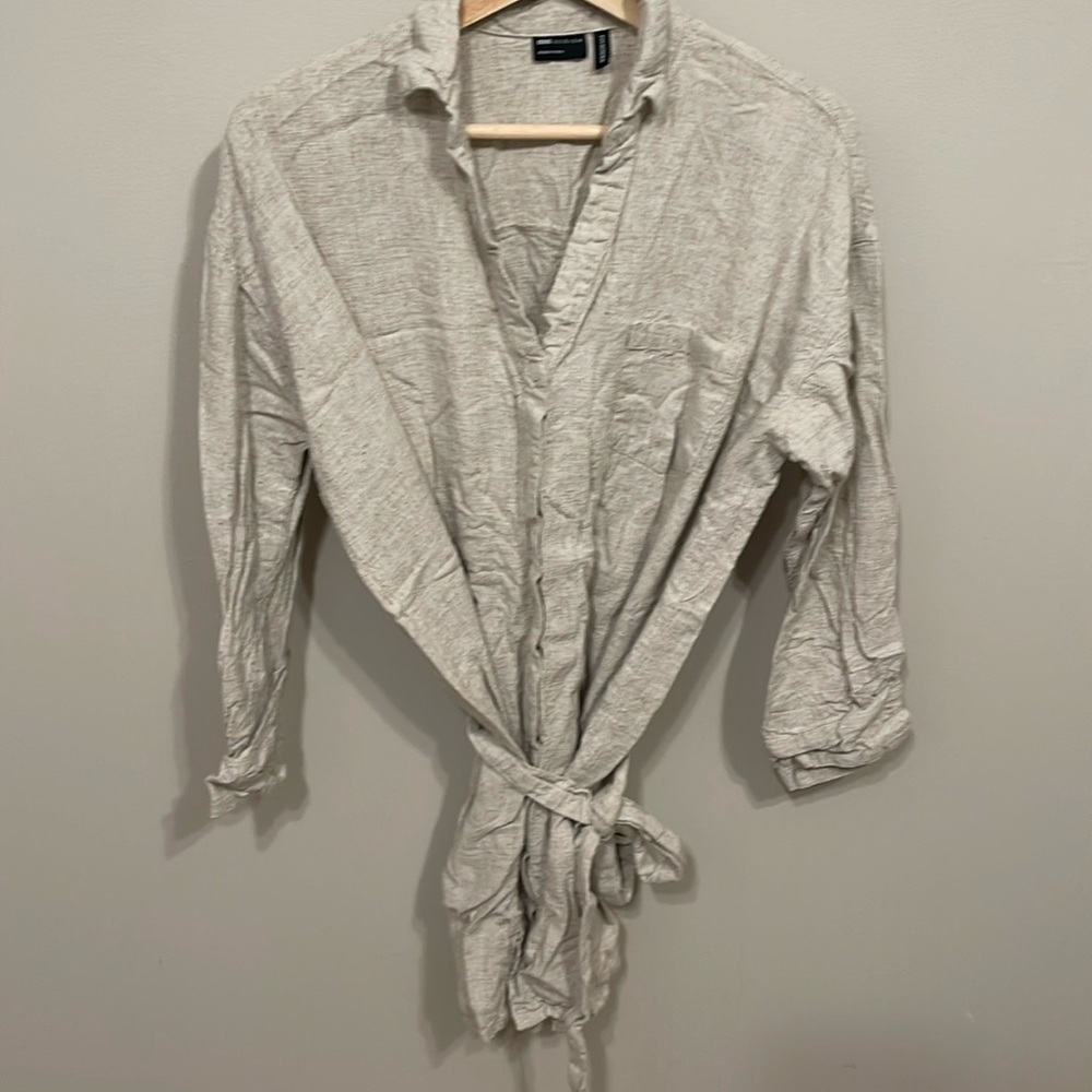Linen shirt dress